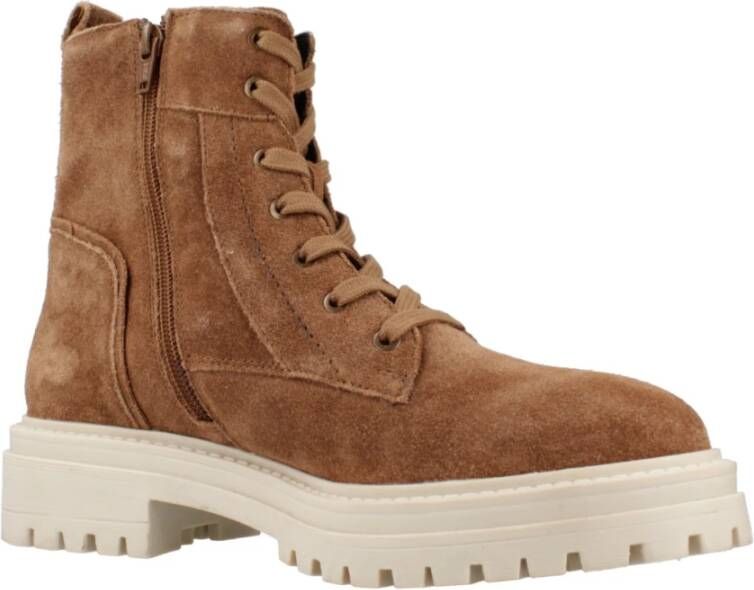 Geox Stijlvolle Lace-up Boots in Iridea Brown Heren