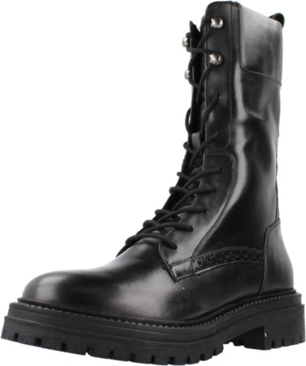 Geox Stijlvolle Lace-up Laarzen Black Dames