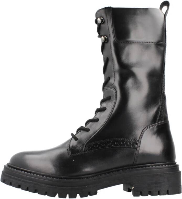 Geox Stijlvolle Lace-up Laarzen Black Dames