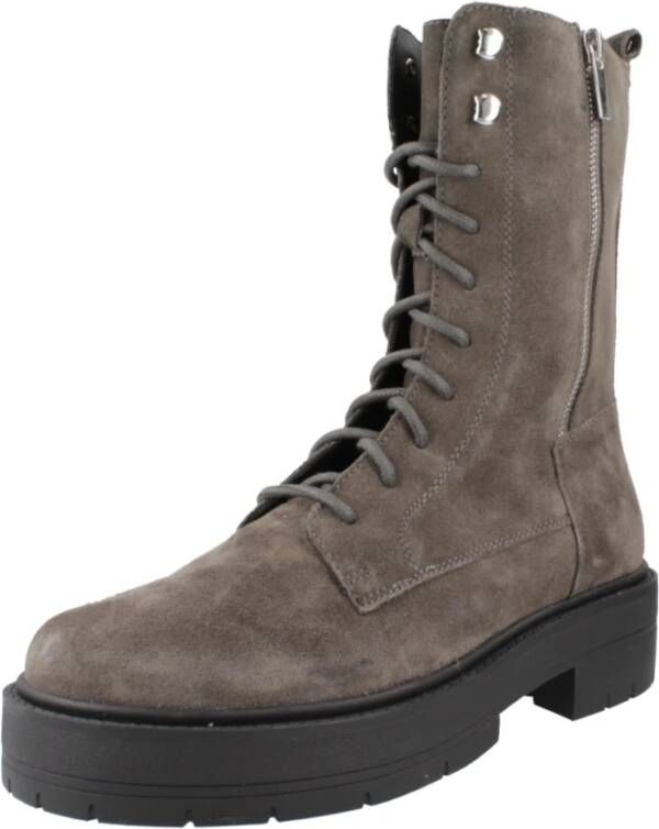 Geox Stijlvolle Lace-up Laarzen Gray Dames