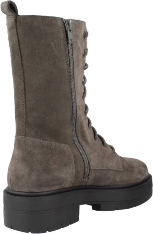 Geox Stijlvolle Lace-up Laarzen Gray Dames