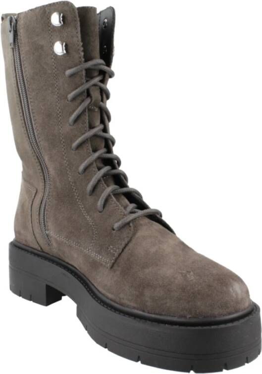 Geox Stijlvolle Lace-up Laarzen Gray Dames