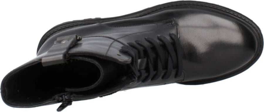 Geox Stijlvolle Lace-up Laarzen in Iridea Black Dames