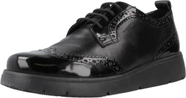 Geox Stijlvolle Lace-up Laarzen voor Vrouwen Black Dames