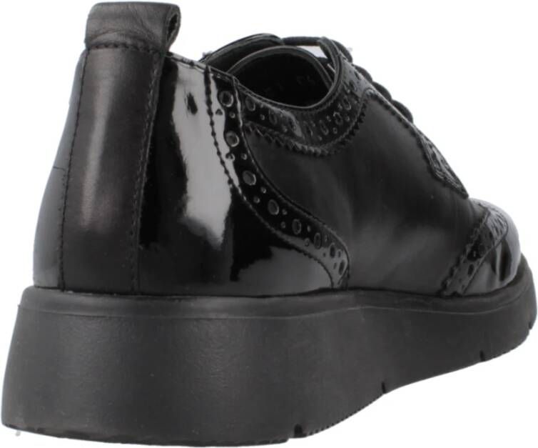 Geox Stijlvolle Lace-up Laarzen voor Vrouwen Black Dames