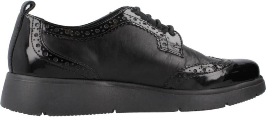 Geox Stijlvolle Lace-up Laarzen voor Vrouwen Black Dames