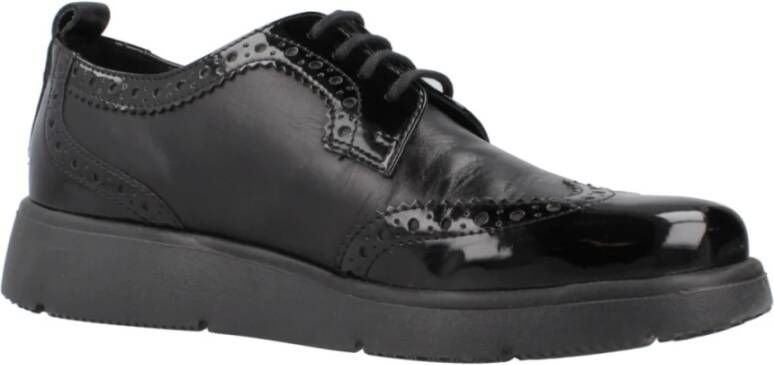 Geox Stijlvolle Lace-up Laarzen voor Vrouwen Black Dames