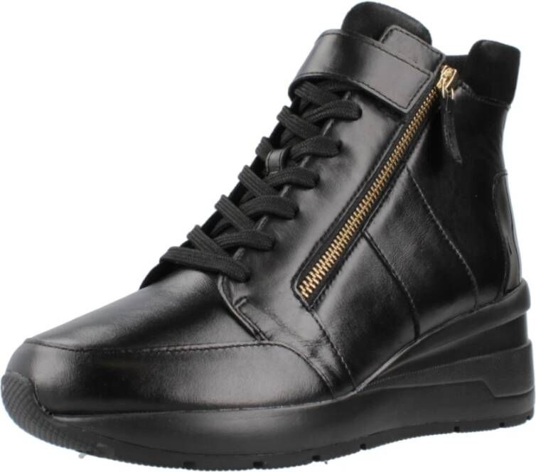 Geox Stijlvolle Lace-up Laarzen Zosma Black Dames