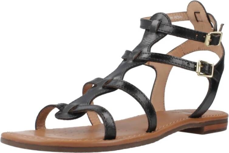 Geox Stijlvolle platte sandalen voor vrouwen Brown Dames