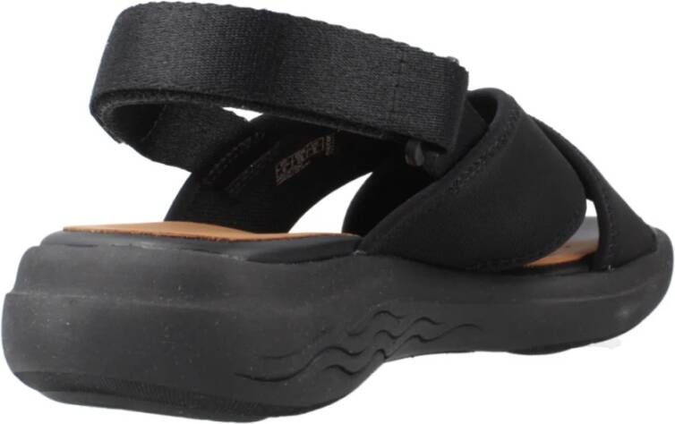 Geox Stijlvolle platte sandalen voor vrouwen Black Dames