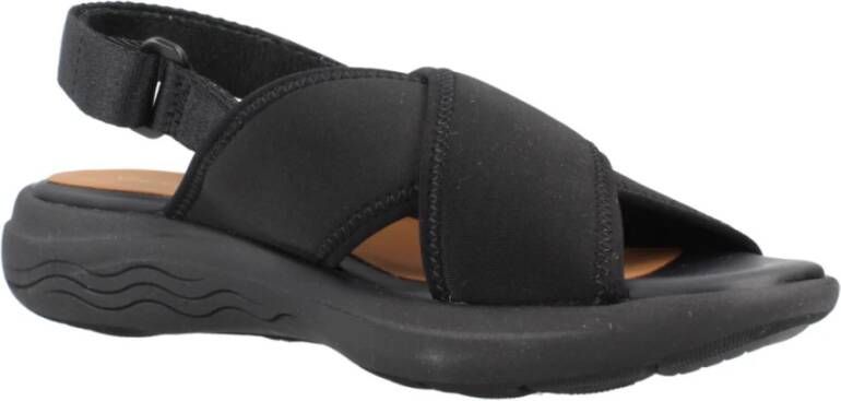 Geox Stijlvolle platte sandalen voor vrouwen Black Dames