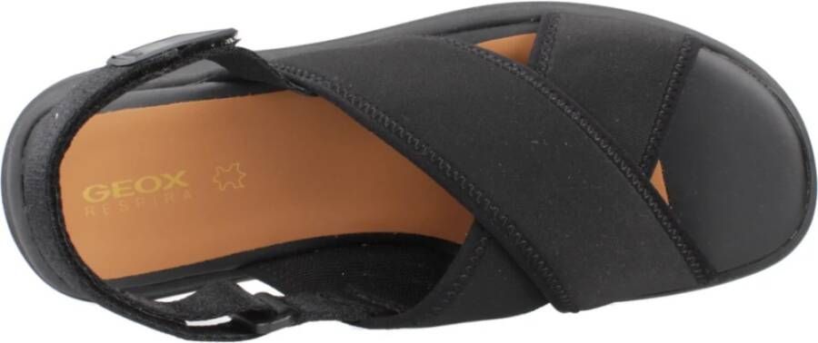 Geox Stijlvolle platte sandalen voor vrouwen Black Dames