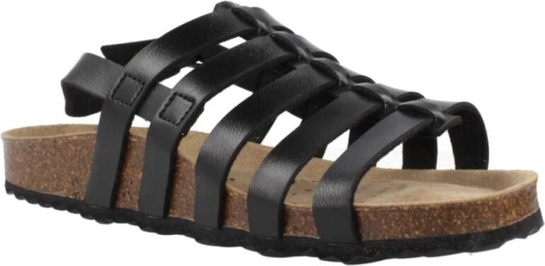 Geox Stijlvolle platte sandalen voor vrouwen Black Dames