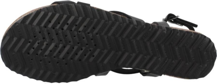 Geox Stijlvolle platte sandalen voor vrouwen Black Dames