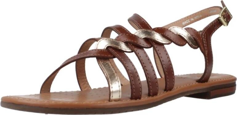 Geox Stijlvolle platte sandalen voor vrouwen Brown Dames