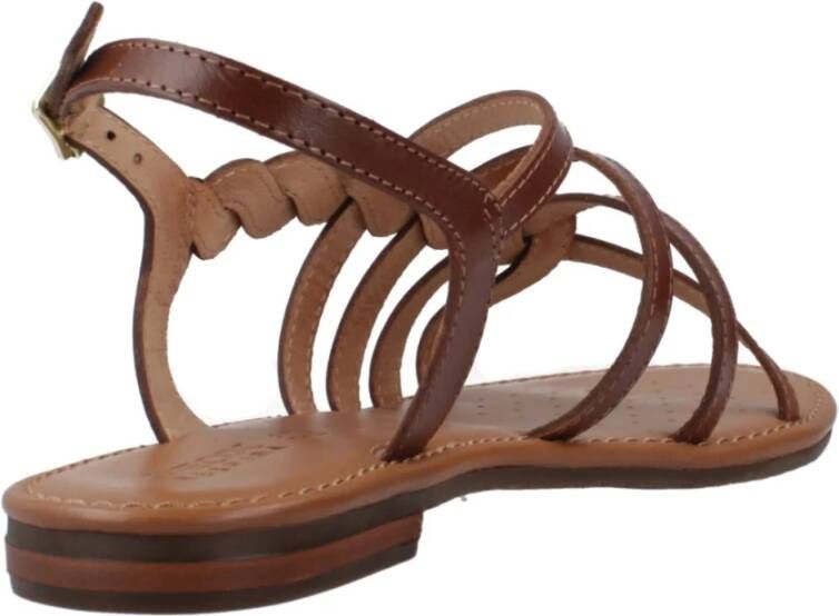 Geox Stijlvolle platte sandalen voor vrouwen Brown Dames