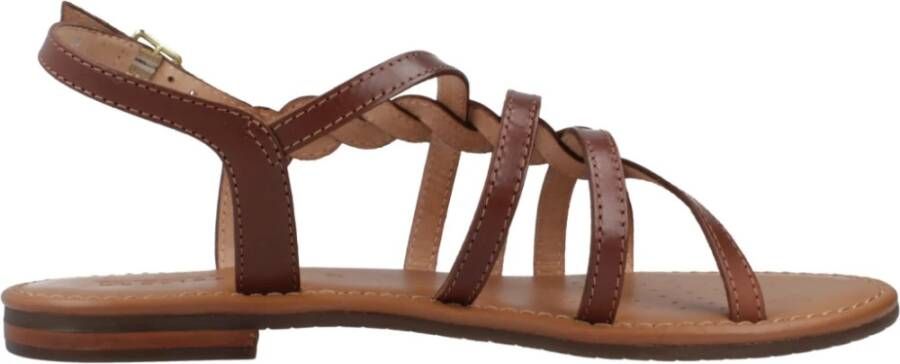 Geox Stijlvolle platte sandalen voor vrouwen Brown Dames