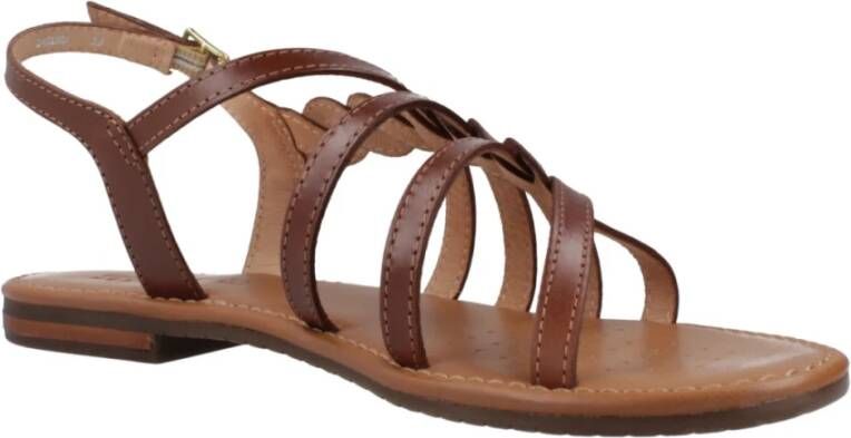 Geox Stijlvolle platte sandalen voor vrouwen Brown Dames