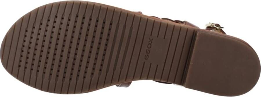 Geox Stijlvolle platte sandalen voor vrouwen Brown Dames