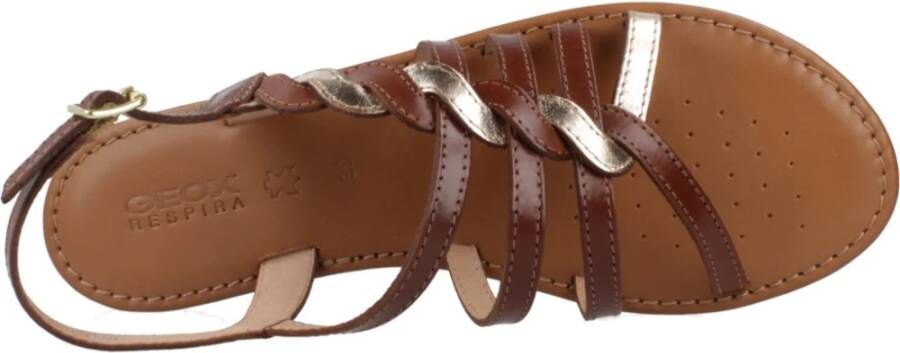 Geox Stijlvolle platte sandalen voor vrouwen Brown Dames