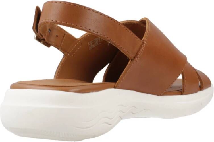 Geox Stijlvolle platte sandalen voor vrouwen Brown Dames