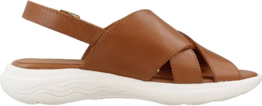 Geox Stijlvolle platte sandalen voor vrouwen Brown Dames