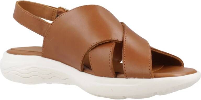 Geox Stijlvolle platte sandalen voor vrouwen Brown Dames