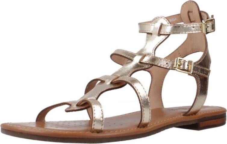 Geox Stijlvolle platte sandalen voor vrouwen Brown Dames