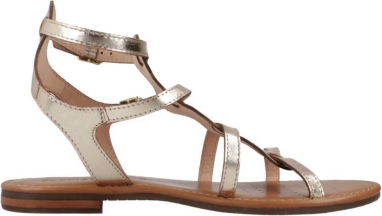 Geox Stijlvolle platte sandalen voor vrouwen Brown Dames