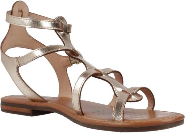 Geox Stijlvolle platte sandalen voor vrouwen Brown Dames