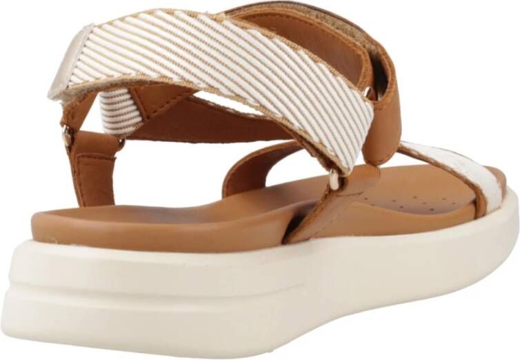 Geox Stijlvolle platte sandalen voor vrouwen Brown Dames