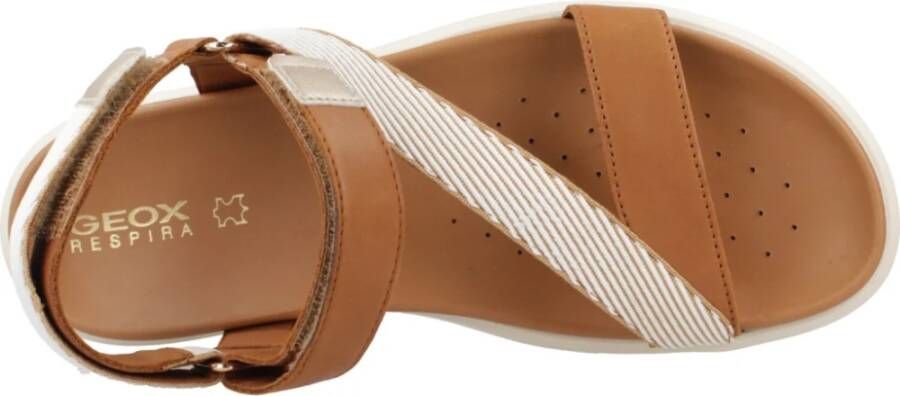 Geox Stijlvolle platte sandalen voor vrouwen Brown Dames