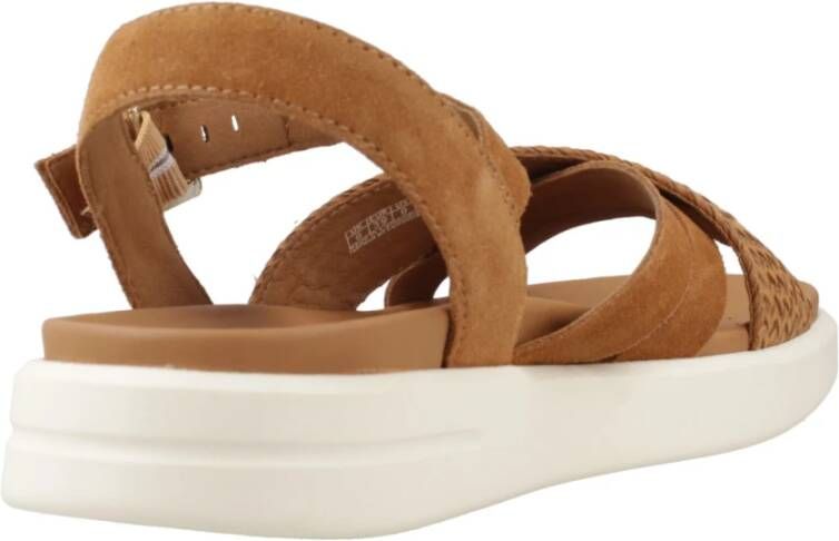 Geox Stijlvolle platte sandalen voor vrouwen Brown Dames