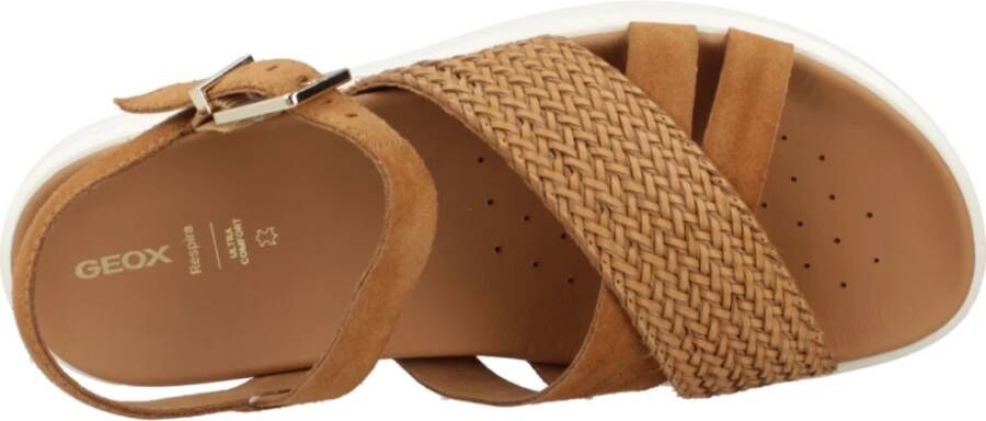 Geox Stijlvolle platte sandalen voor vrouwen Brown Dames