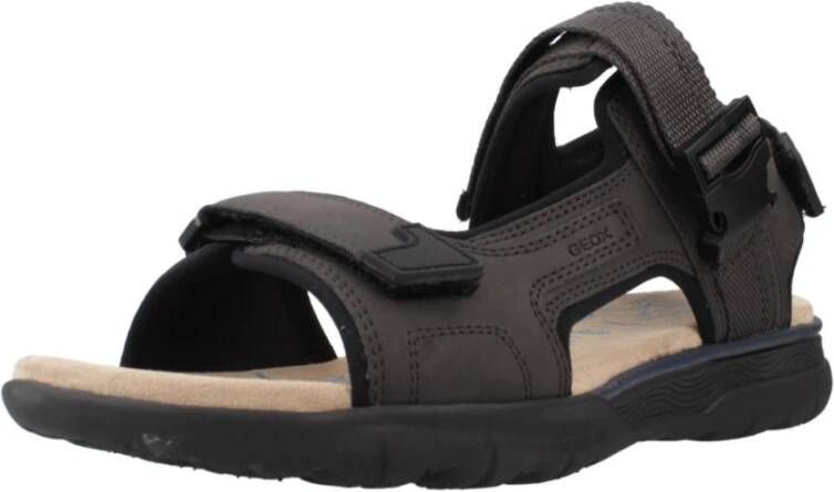 Geox Stijlvolle platte sandalen voor vrouwen Brown Heren