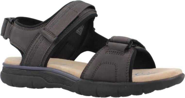 Geox Stijlvolle platte sandalen voor vrouwen Brown Heren