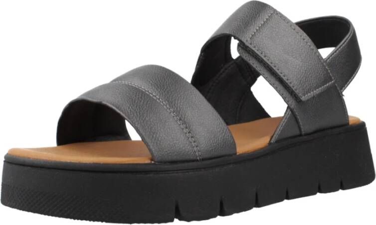 Geox Stijlvolle platte sandalen voor vrouwen Gray Dames