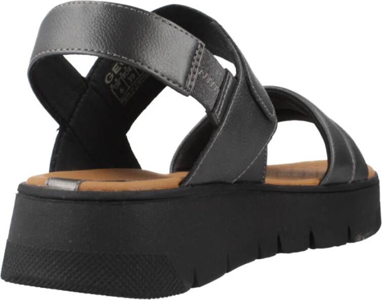 Geox Stijlvolle platte sandalen voor vrouwen Gray Dames