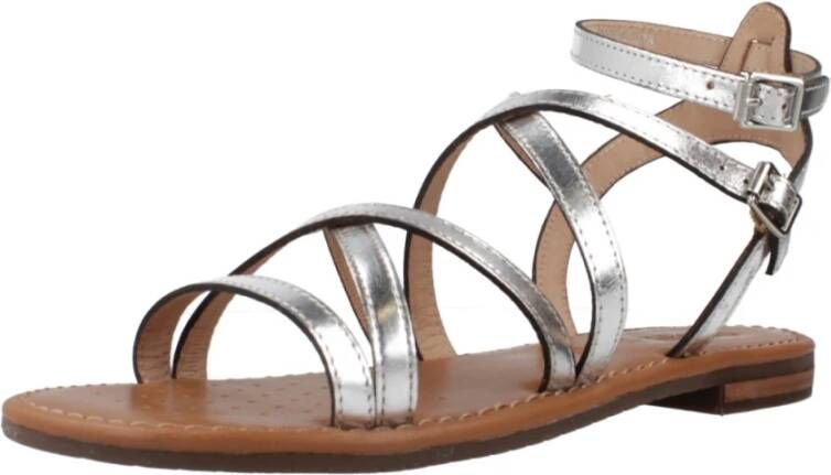 Geox Stijlvolle platte sandalen voor vrouwen Gray Dames