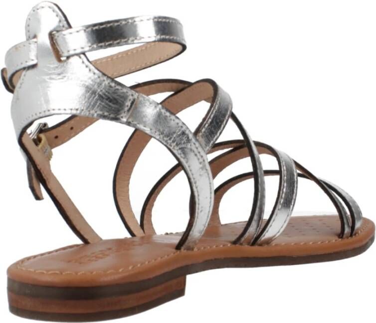 Geox Stijlvolle platte sandalen voor vrouwen Gray Dames