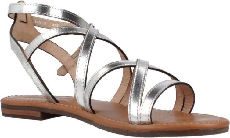 Geox Stijlvolle platte sandalen voor vrouwen Gray Dames