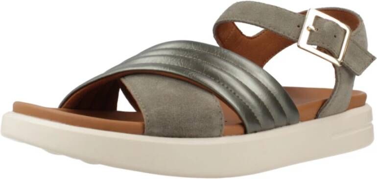 Geox Stijlvolle platte sandalen voor vrouwen Green Dames