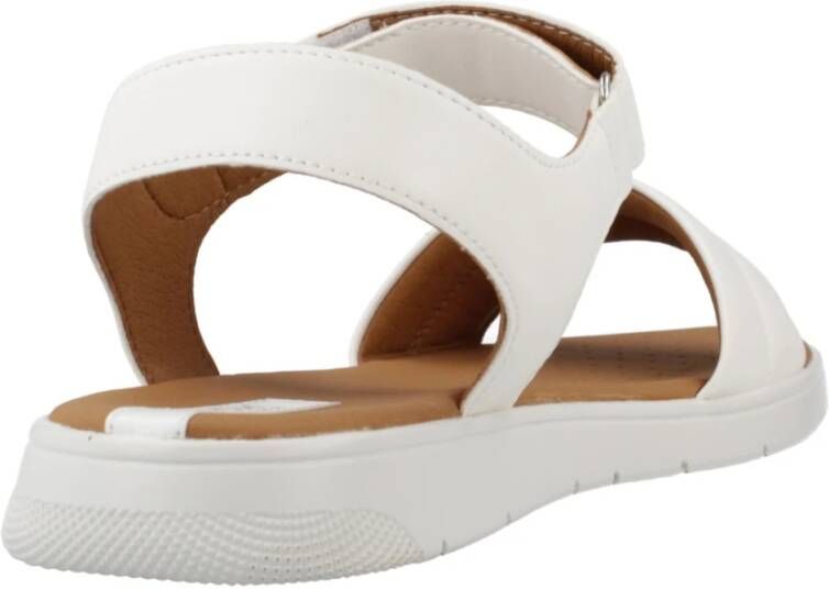 Geox Stijlvolle platte sandalen voor vrouwen White Dames