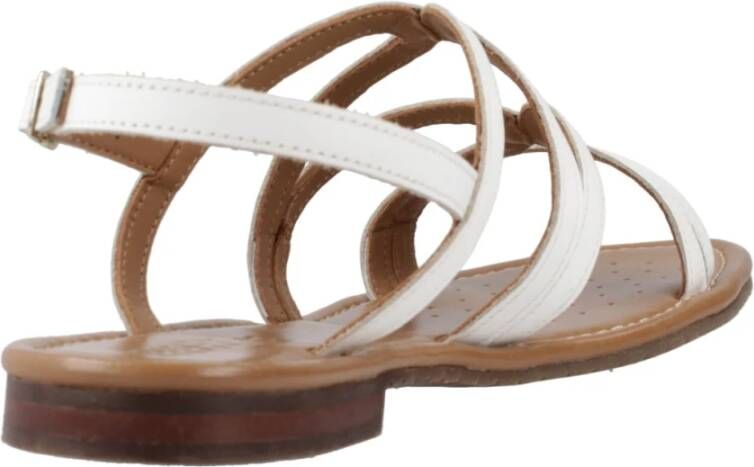 Geox Stijlvolle platte sandalen voor vrouwen White Dames