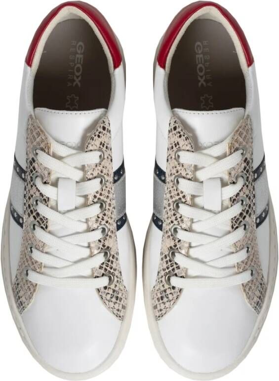 Geox Stijlvolle Sneakers met Ronde Neus White Dames