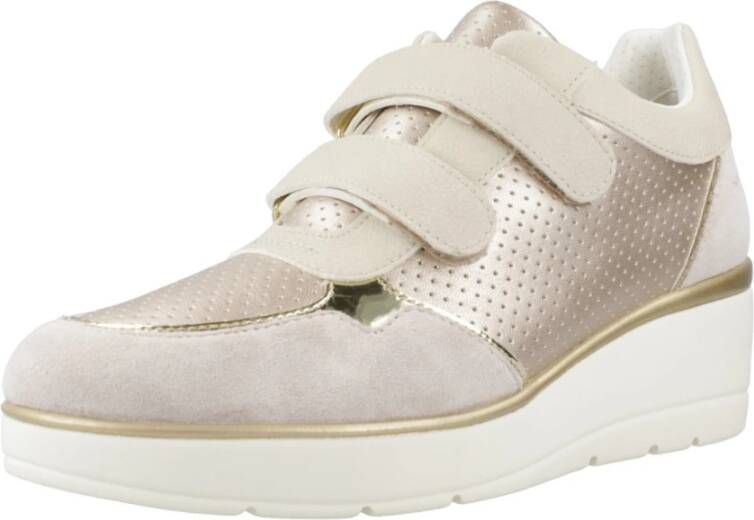 Geox Stijlvolle Sneakers voor Mannen en Vrouwen Beige Dames