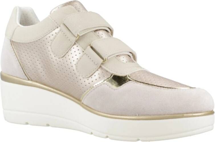 Geox Stijlvolle Sneakers voor Mannen en Vrouwen Beige Dames