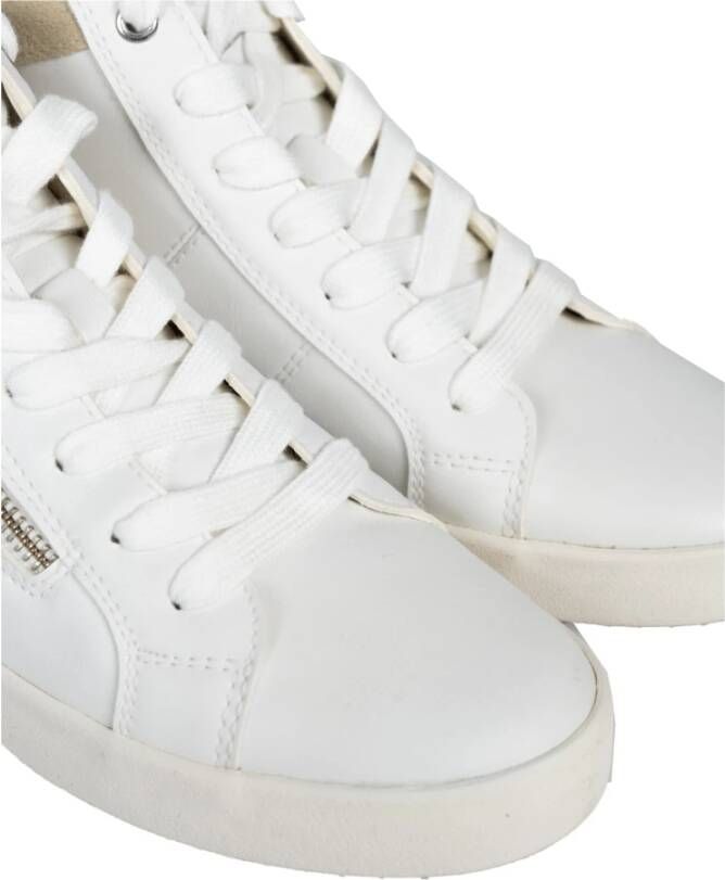 Geox Stijlvolle Veterschoenen met Hoge Top White Dames