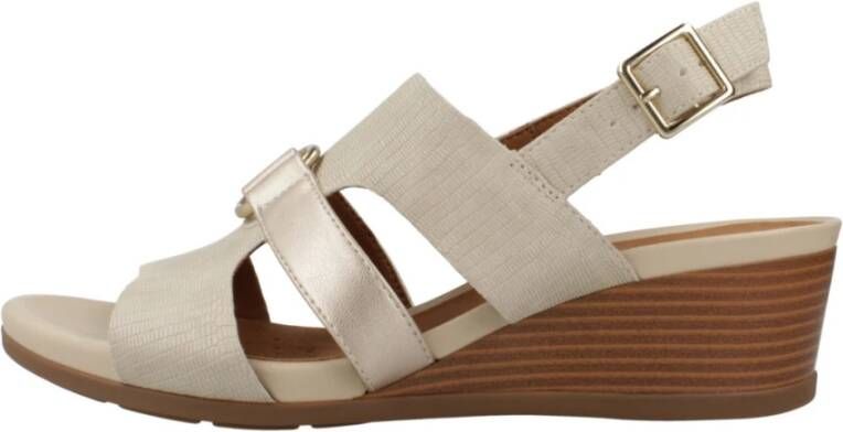 Geox Stijlvolle Wedges voor Vrouwen Beige Dames