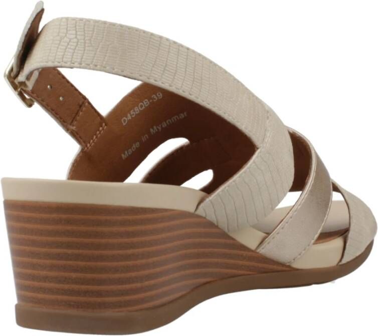 Geox Stijlvolle Wedges voor Vrouwen Beige Dames